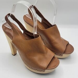 Via Spiga platform leather sandals see pics